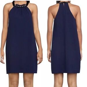 Bcbgmaxazria Imperial Blue "ROYA" Beaded Halter Shift Dress S